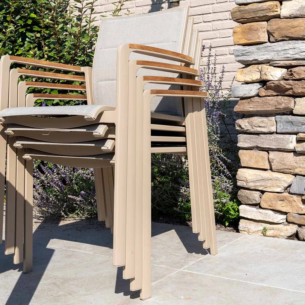 4 Seasons Cortina tuinstoel stapelbaar - latte