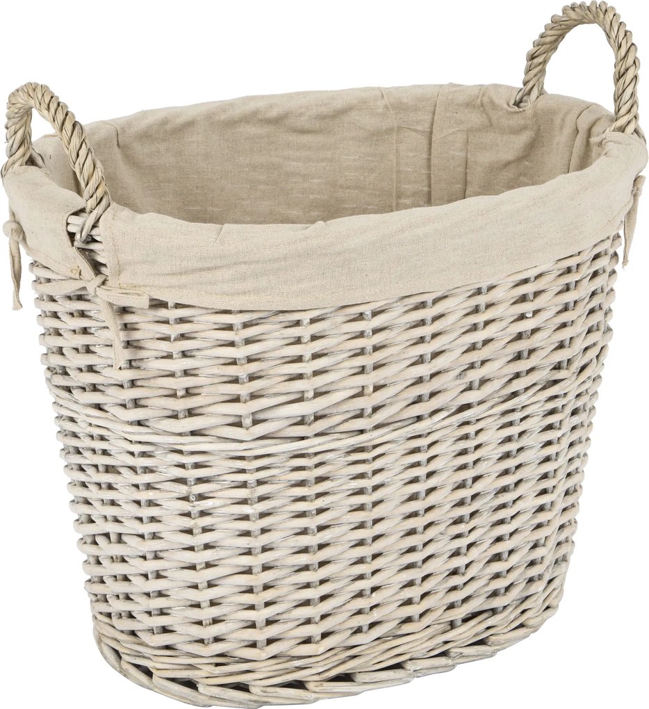 Practo Home houtblokkenmand wilg grijs - Haardaccessoires - 38x50,5x51,5cm