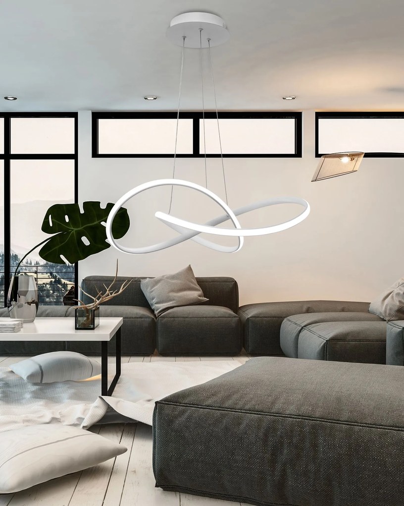 Hangring Plafondlamp Modern LED Afstandsbediening APP396-CP Wit