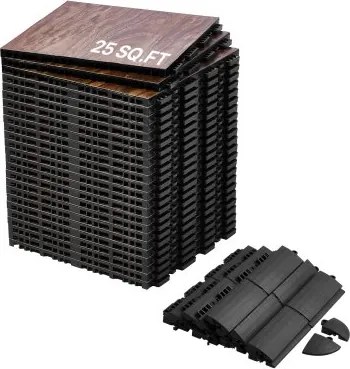 VEVOR Dansvloertegels, 315 x 315 x 17,2 mm, 25 in elkaar grijpende dansvloeren, draagbare dansvloer met zachte basis (eikenhoutnerf, 2,3 m²/doos)