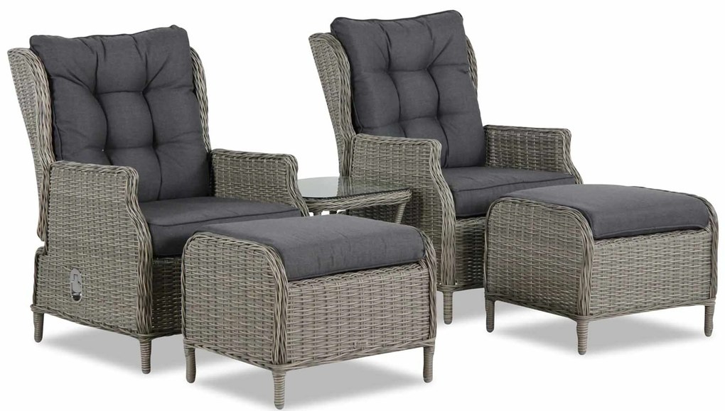 Bistroset 2 personen Wicker Grijs Garden Collections New Castle