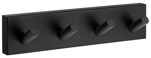 Smedbo House Handdoekhaak - 18x4cm - 4 haken - mat zwart RB359
