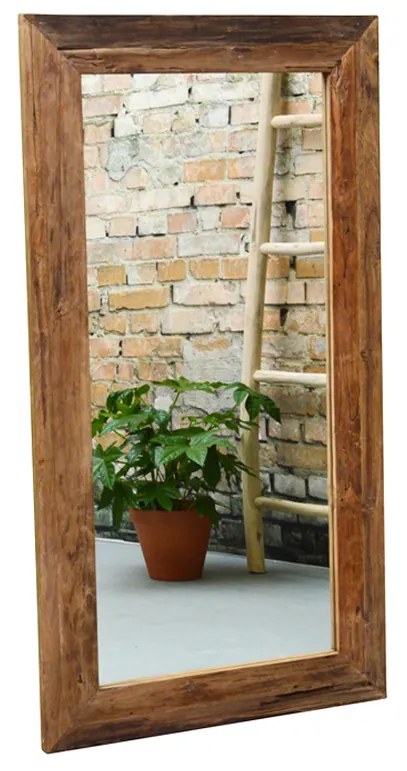 Livingfurn Erosie spiegel met teakhouten lijst 80x150cm