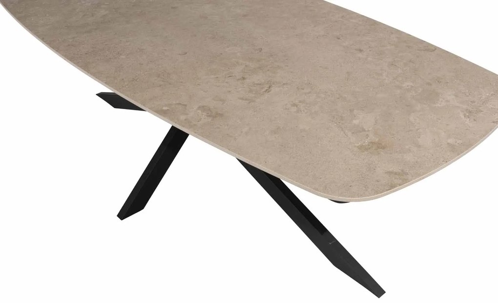 Taste by 4 Seasons Prado tuintafel antraciet met keramisch blad in barrelvorm 240 x 105 cm  Tuintafel    beige weerbestendig