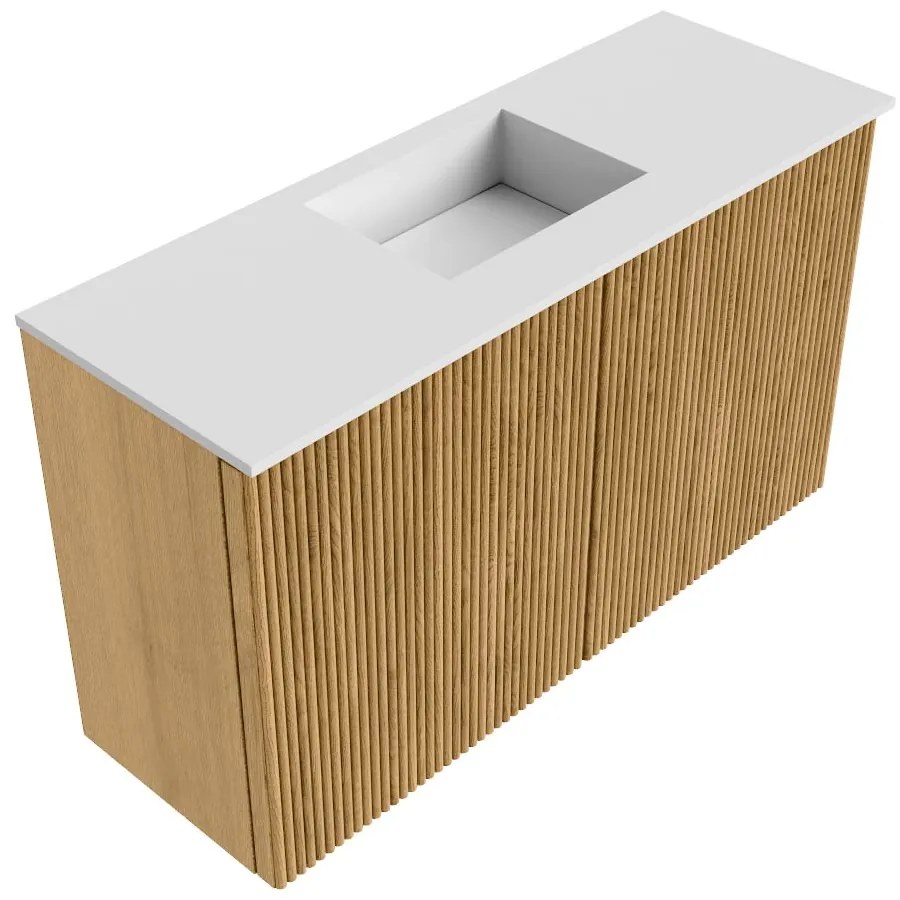 Mondiaz Joya 70cm toiletmeubel oak met wastafel faye midden zonder kraangat talc