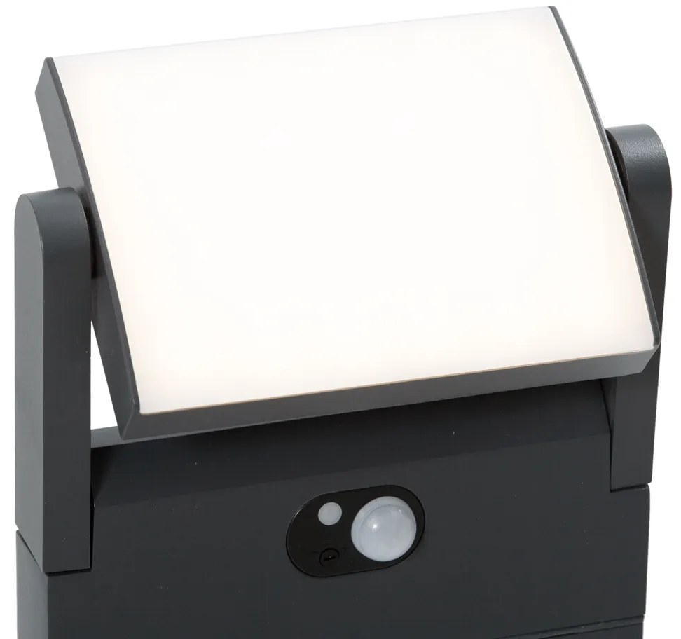 LED Buitenpaal antraciet met bewegingssensor 60cm IP54 solar - Judge Modern IP54 Buitenverlichting
