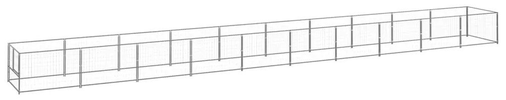 vidaXL Hondenkennel 10 m² staal zilverkleurig