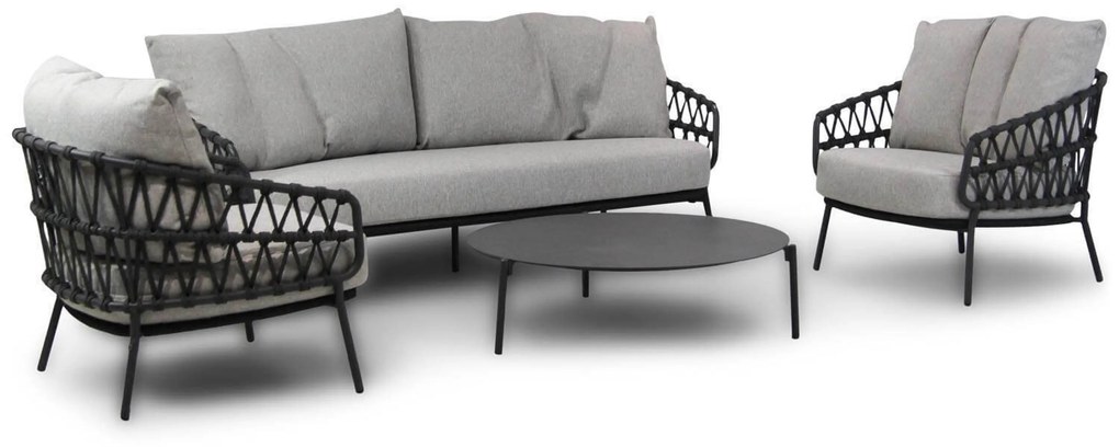 Stoel en Bank Loungeset 5 personen Rope Grijs 4 Seasons Outdoor Seasons