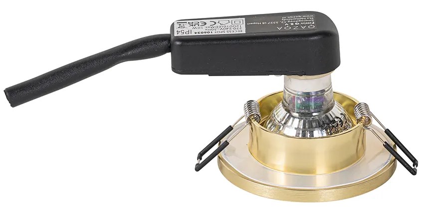 Moderne badkamer inbouwspot goud IP54 - Shed Honey