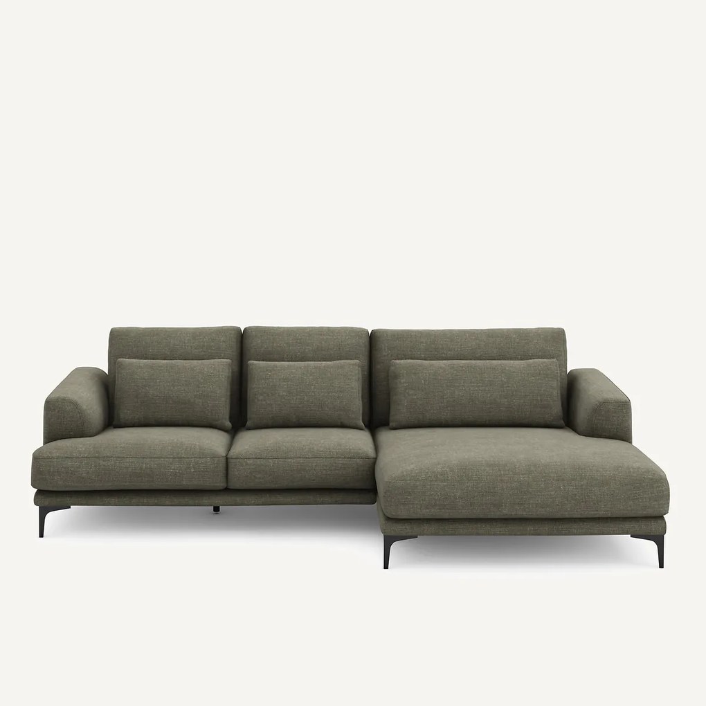 XL hoekbank rechts van katoen en linnen, MARSILE