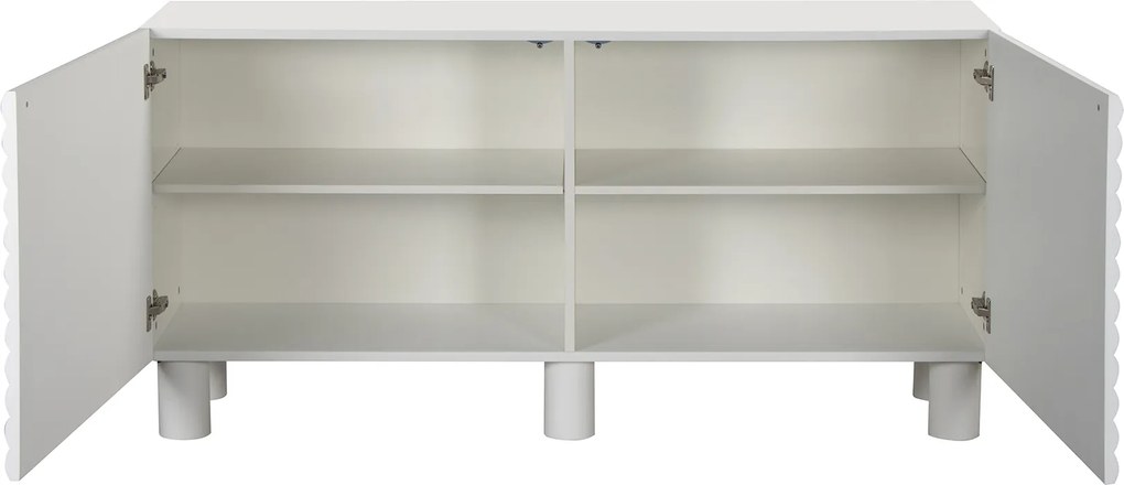 Mat Wit Dressoir Met Strepen 150 Cm - 150x40x75cm.