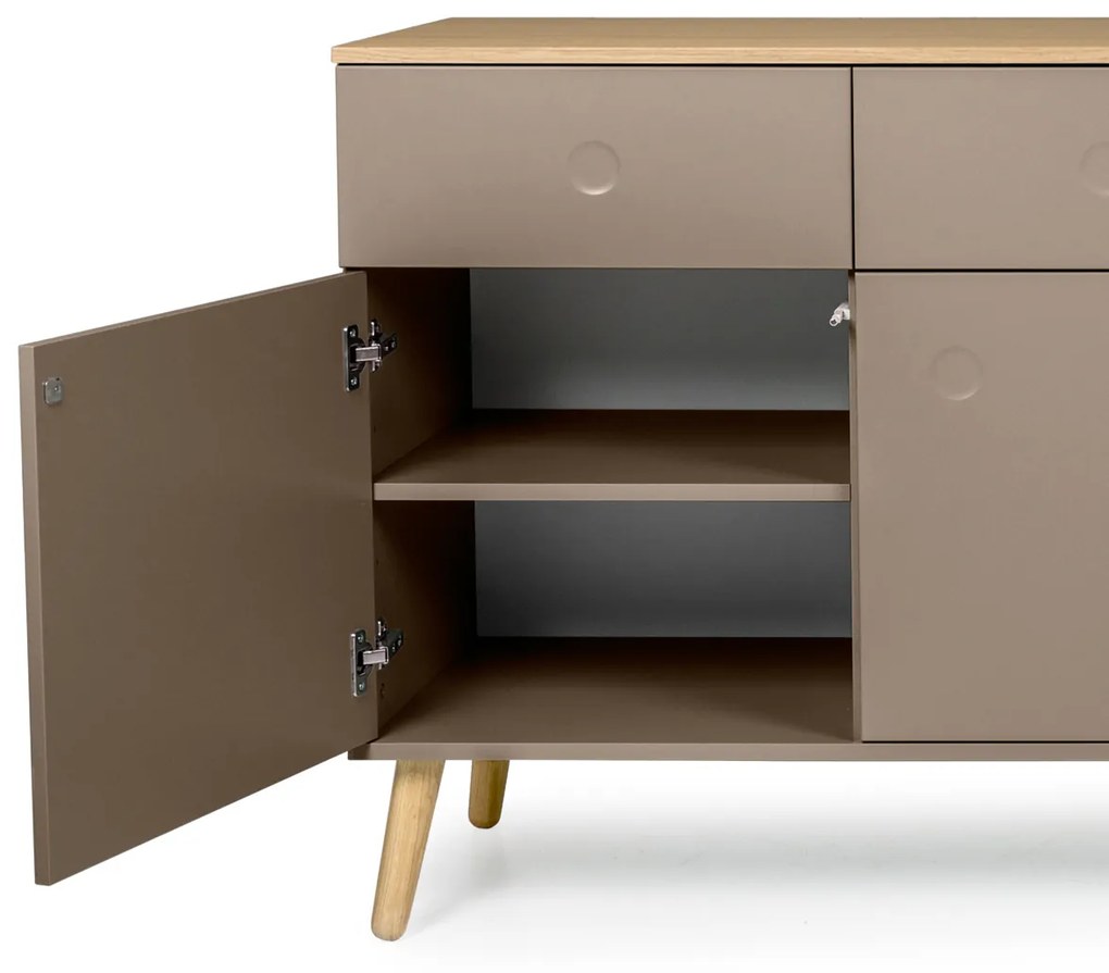 Tenzo Dot Groot Dressoir Taupe Scandinavisch - 192x43x86cm.