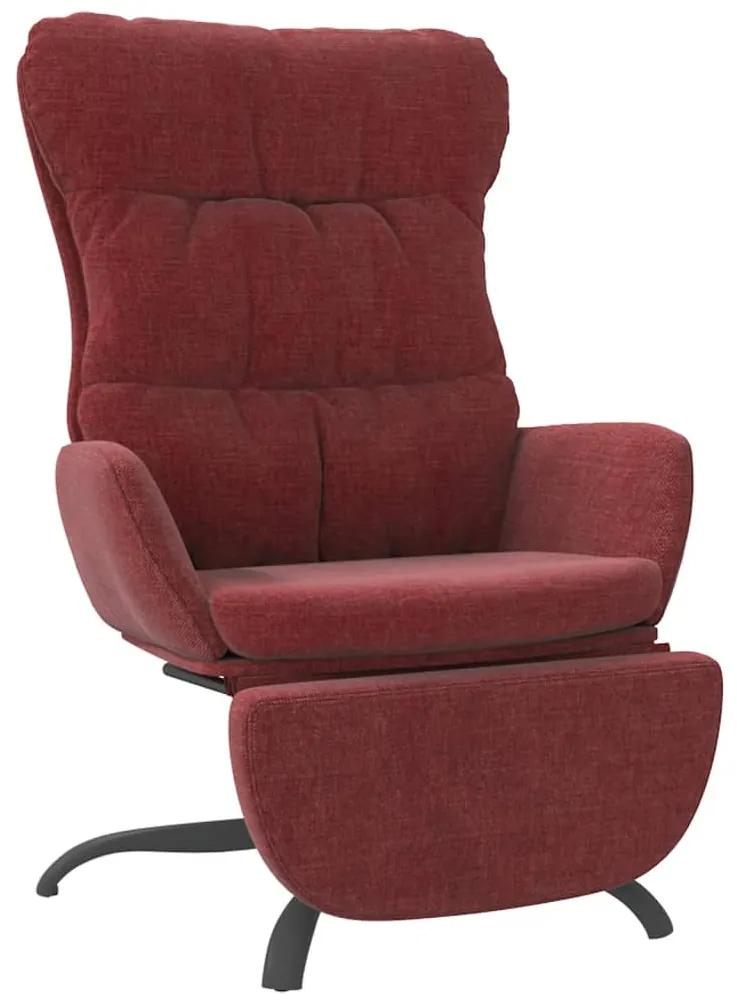 vidaXL Relaxstoel met voetensteun stof wijnrood