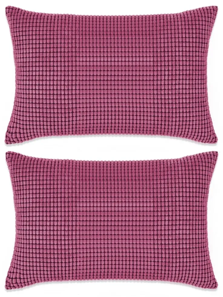 vidaXL Sierkussenset 40x60 cm velours roze 2-delig