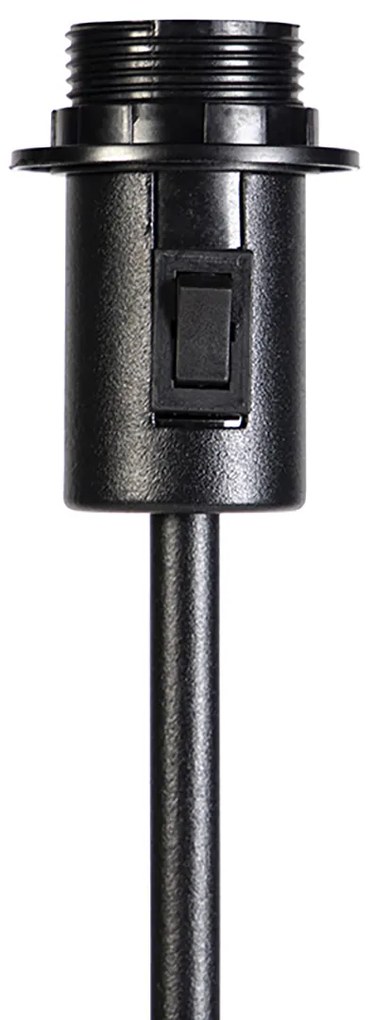 Vloerlamp zwart verstelbaar met kap lichtgrijs 50 cm - Parte