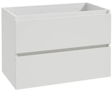 Fontana Kolo wastafelmeubel mat wit 80cm zwarte wastafel 1 kraangat met ronde spiegel