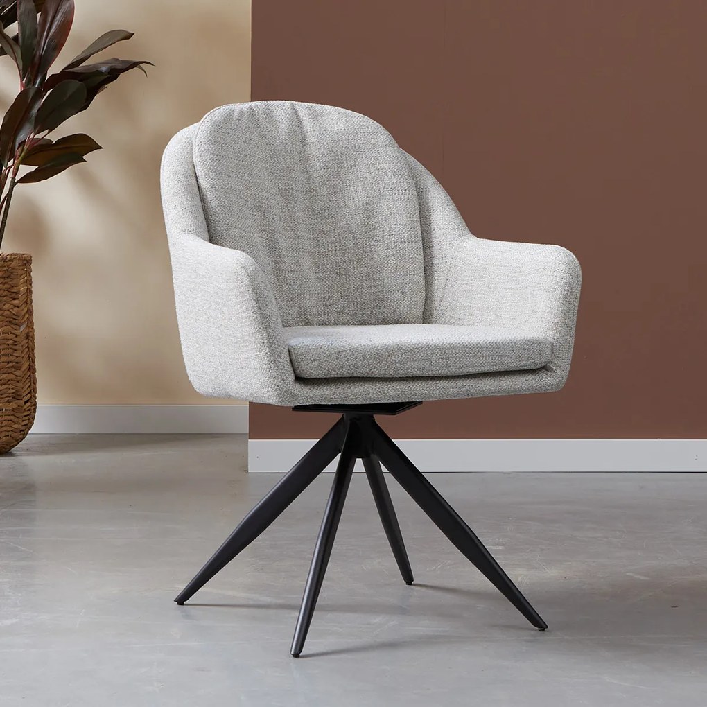 Eetkamerstoel Met Ronde Rug Grijsbeige