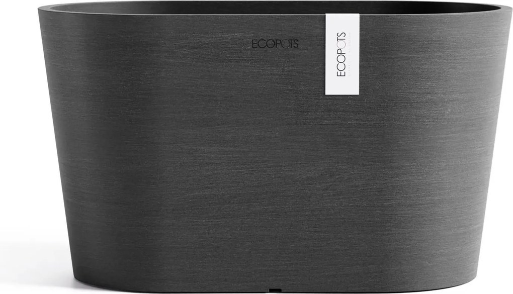 Ecopots bloempot Tokyo 30 met waterreservoir - Ovaal - Dark Grey - 30 x 17 x H17 cm