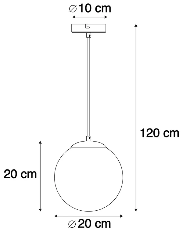Art Deco hanglamp messing met roze glas 20 cm - Pallon Art Deco E27 bol / globe / rond Binnenverlichting Lamp