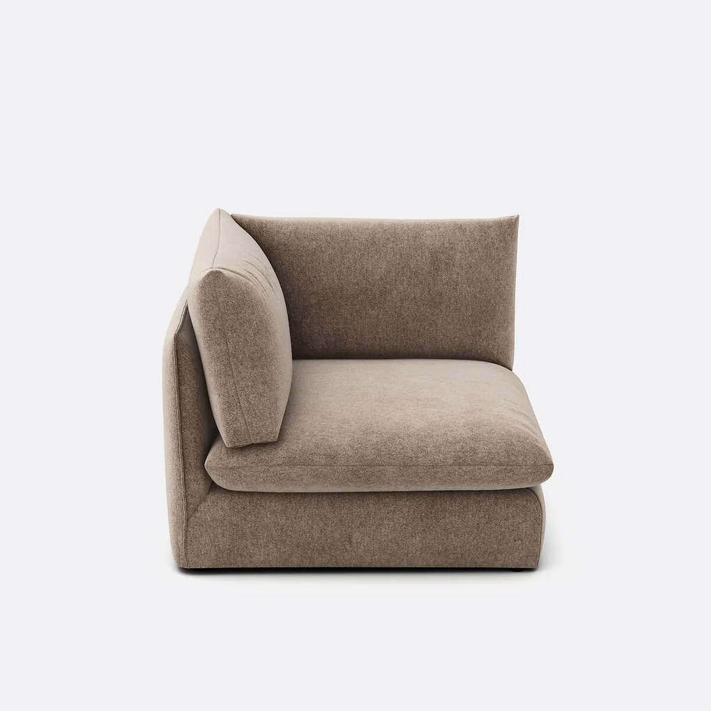 Hoekelement voor modulaire bank, in gemêleerd polyester, Malo