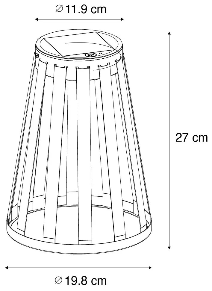 Set van 2 buiten tafellampen zwart incl. LED 3-staps dimbaar solar en oplaadbaar - Penny Modern IP44 Buitenverlichting rond