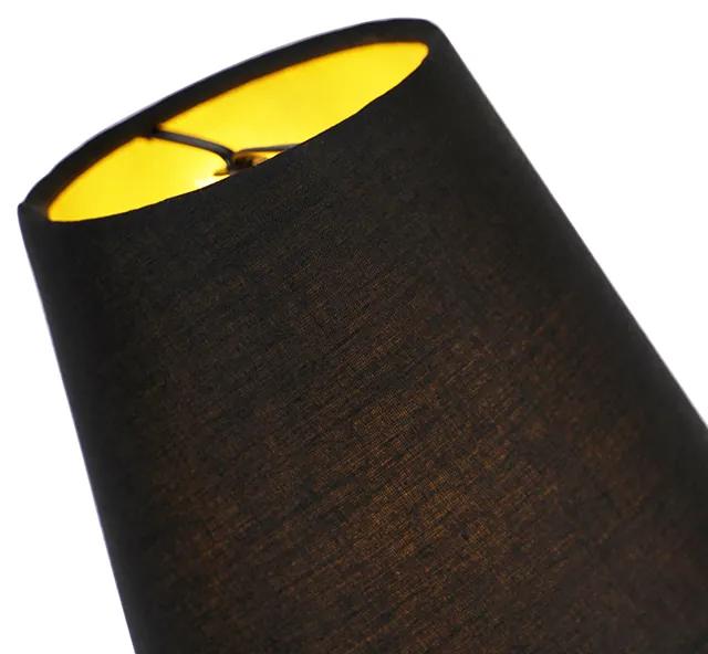 Design vloerlamp zwart 5-lichts met klemkap - Wimme Design E27 Binnenverlichting Lamp