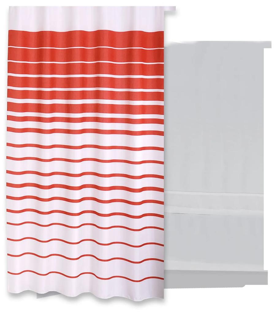Douchegordijn Differnz Lineae Polyester 180x200 cm Rood