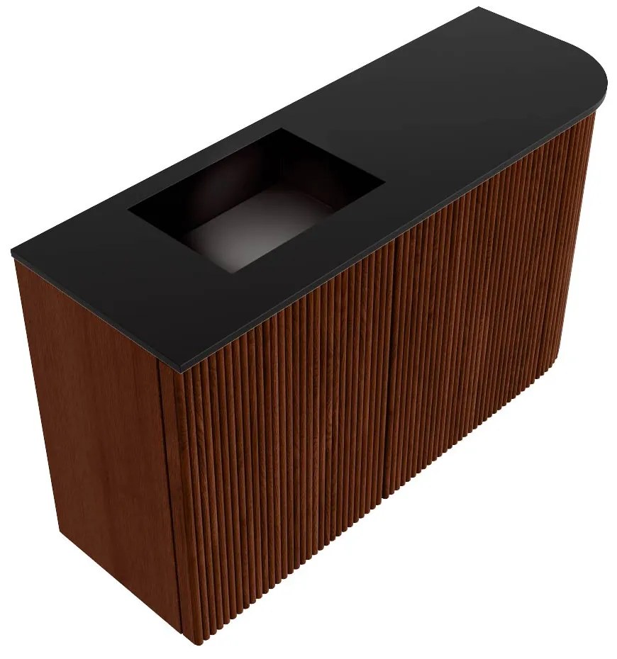 Mondiaz Joya 70cm toiletmeubel ronding rechts ruby met wastafel faye links 1 kraangat urban