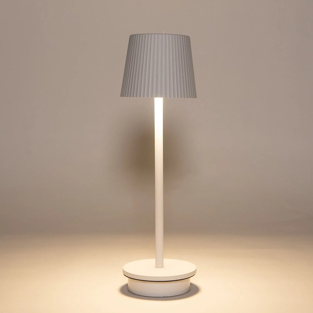 Anna's Collection LED Tafellamp 27x9 cm wit - Draadloos - Warm Wit Licht - Touch Bediening - Voor Binnen &amp; Buiten