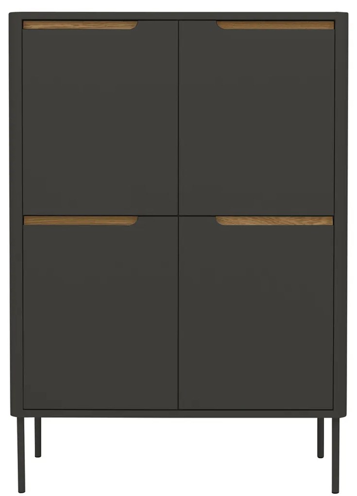 Tenzo Switch Moderne Wandkast Mat Grijs MDF - 90x45x128cm.