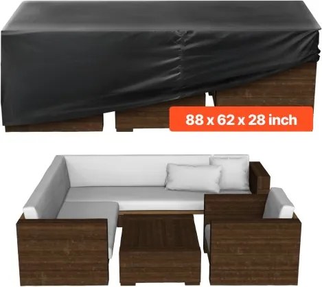 VEVOR Tuinmeubelhoes, 420D Oxford Stof, Waterdichte Rechthoekige Tuintafelhoezen met Ventilatie voor Alle Weersomstandigheden, Zeildoek (224 x 158 x 71 cm)