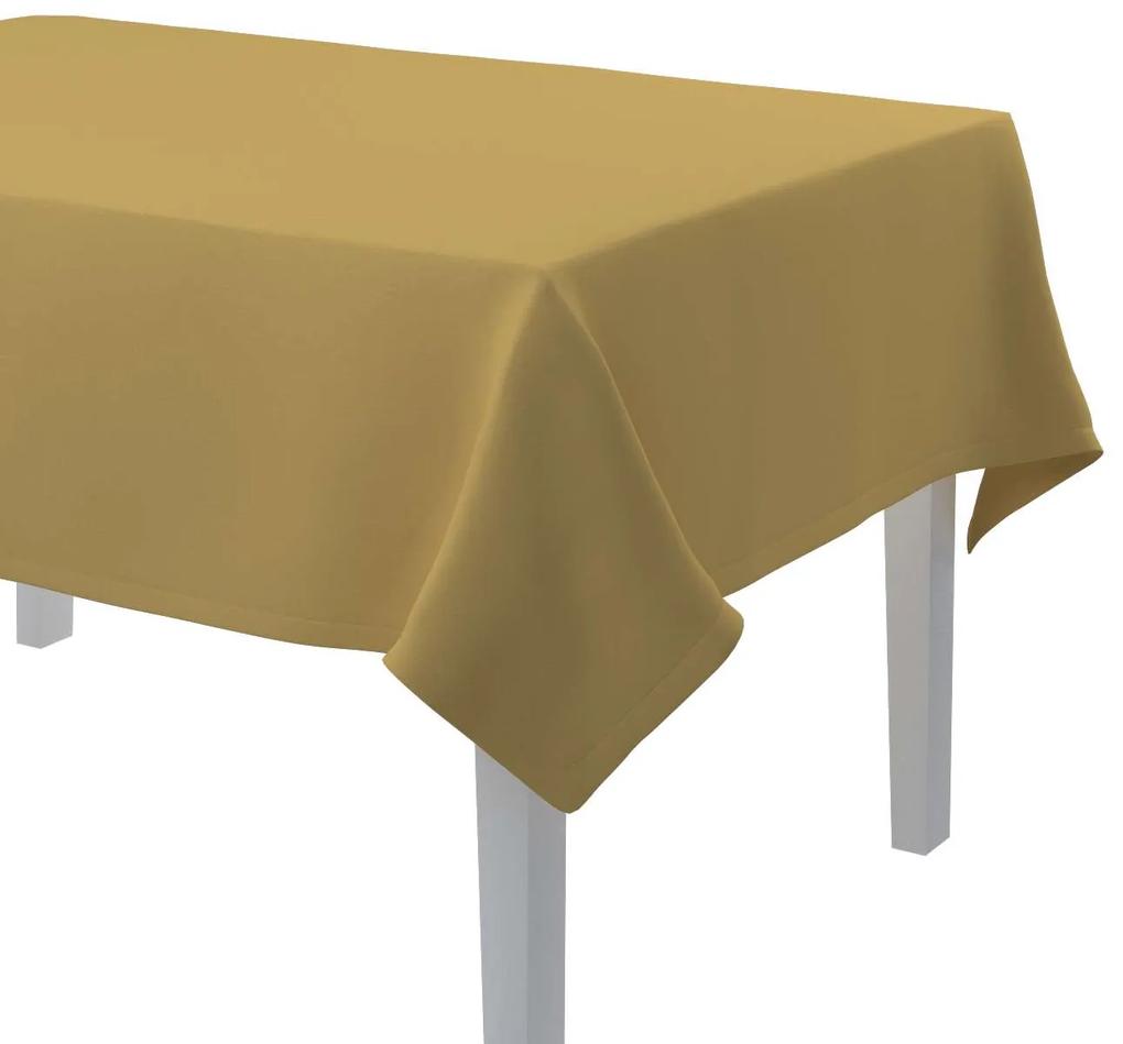 Dekoria Rechthoekig tafelkleed collectie Cotton Panama geel mat 130 × 130 cm