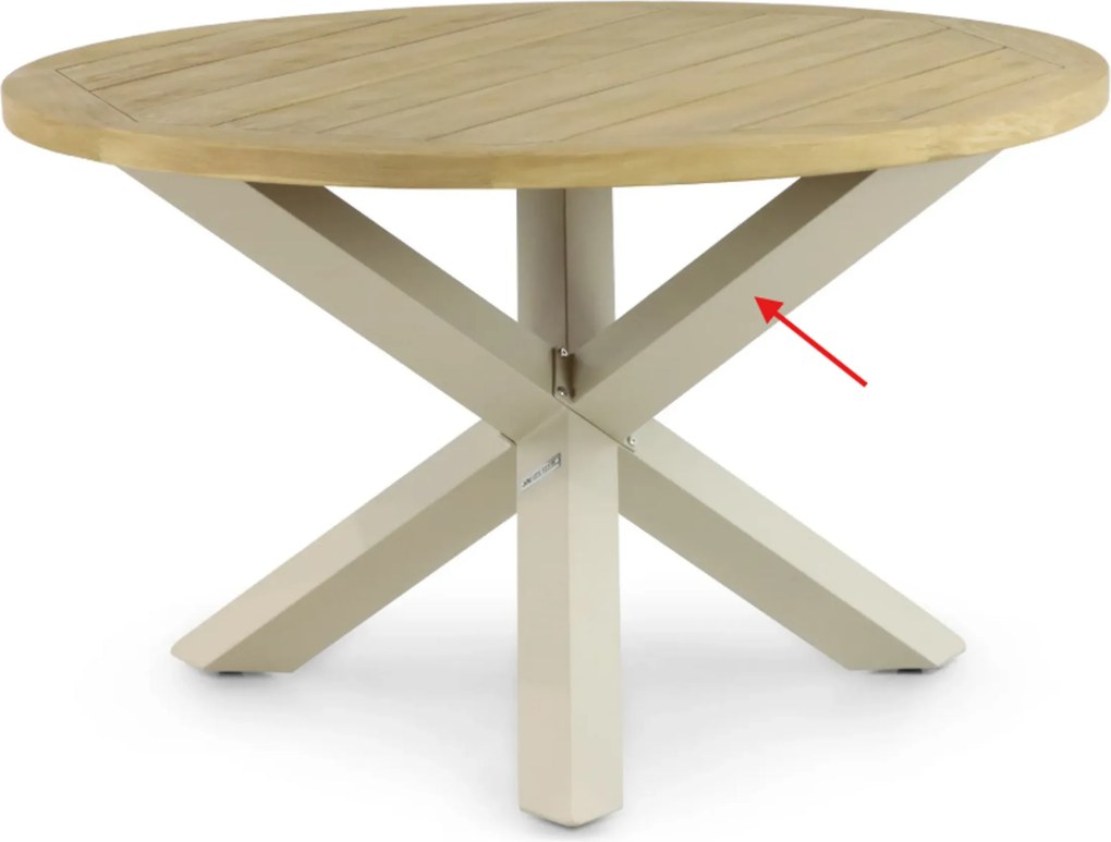 Tuinset Ronde Tuintafel 6 personen 150 cm Aluminium/rope Taupe  Santika Furniture Santika