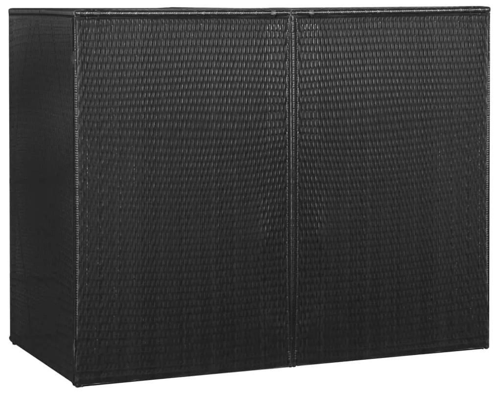vidaXL Containerberging dubbel 153x78x120 cm poly rattan zwart