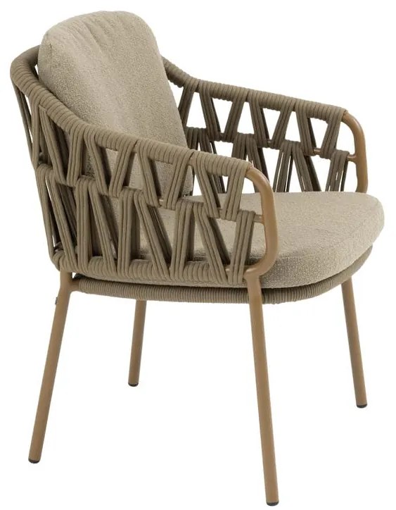 4 Seasons Outdoor Biarritz tuinset amber met Hampton tafel 240 cm Tuinstoel   beige weerbestendig