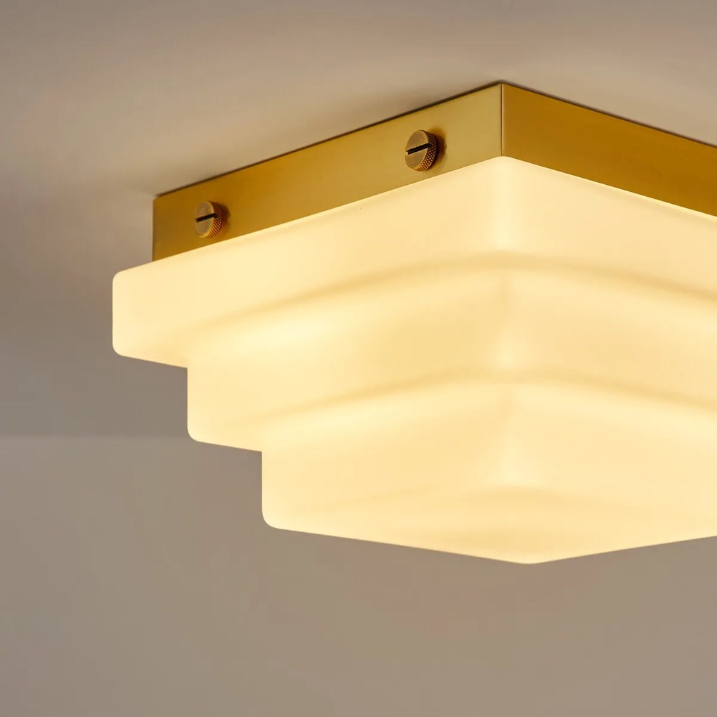 Plafondlamp of wandlamp, opaline glas, breedte 27,5 cm, DECAR