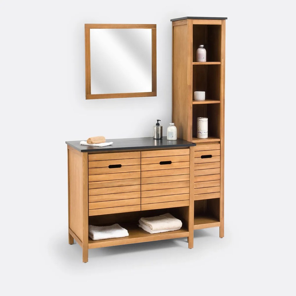 Badkamermeubel Saturne, Acacia, 90 cm