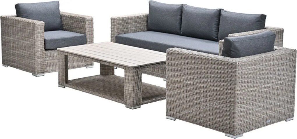 Garden Impressions Tennessee loungeset 4-delig vintage willow - texfiber
