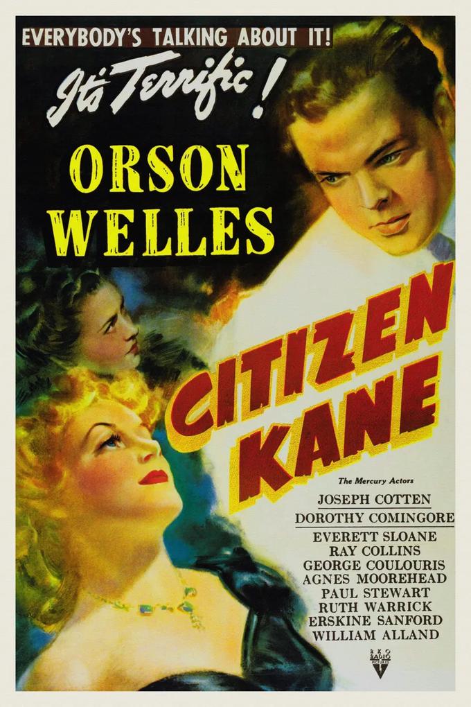 Kunstdruk Citizen Kane, Orson Welles (Vintage Cinema / Retro Movie Theatre Poster / Iconic Film Advert), (26.7 x 40 cm)