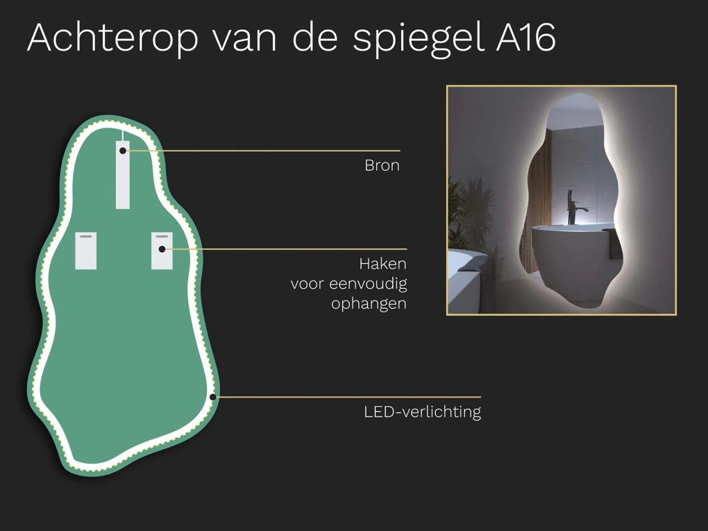 Organische LED badkamerspiegel met verlichting A16