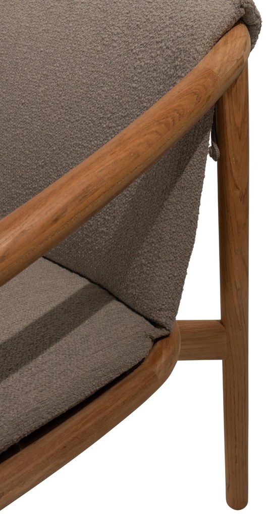 4 Seasons Outdoor Tess teak tuinstoel met bouclé bekleding  Tuinstoel    taupe weerbestendig