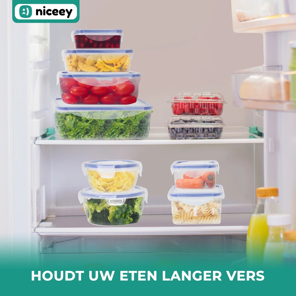 Niceey Meal Prep Bakjes - Set van 8 - Plastic