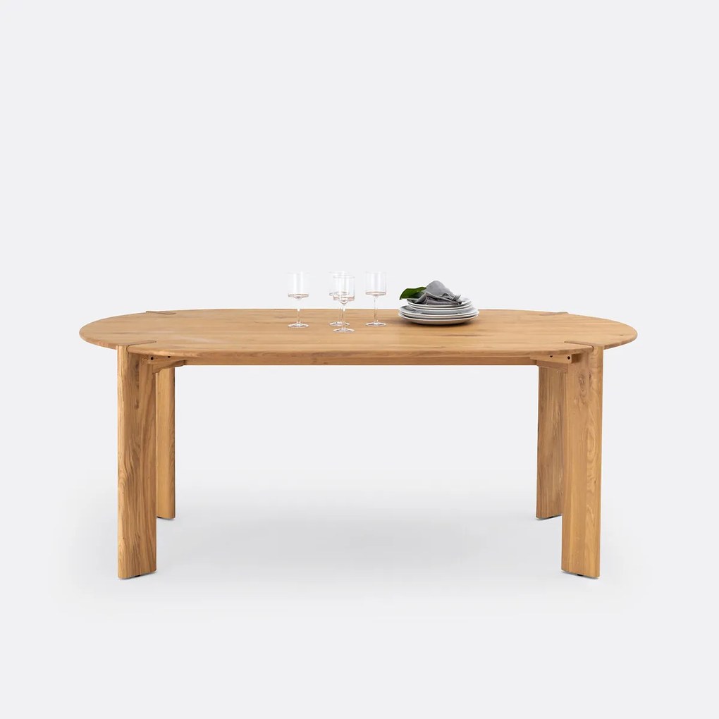 Tafel in massief eik, 6/8 personen, Elmo