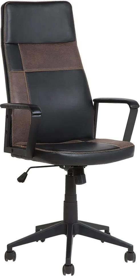 Bureaustoel zwart/bruin hoogteverstelbaar DELUXE