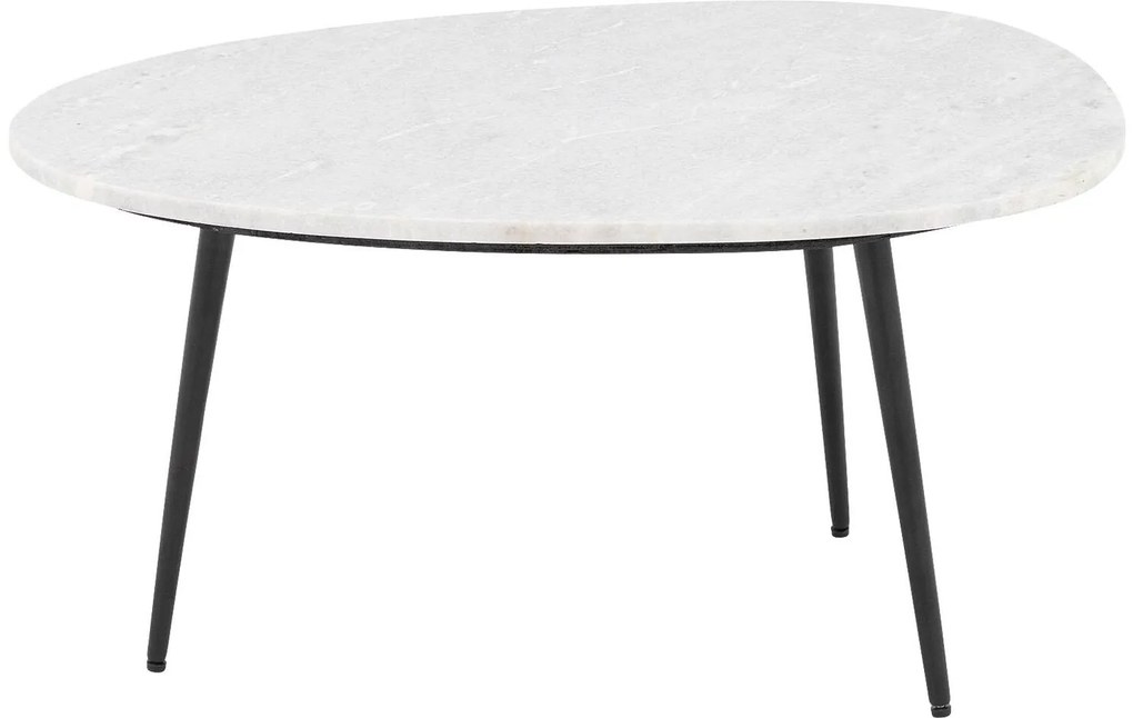 Goossens Salontafel Enzo ovaal, marmer wit, elegant chic, 70 x 35 x 50 cm