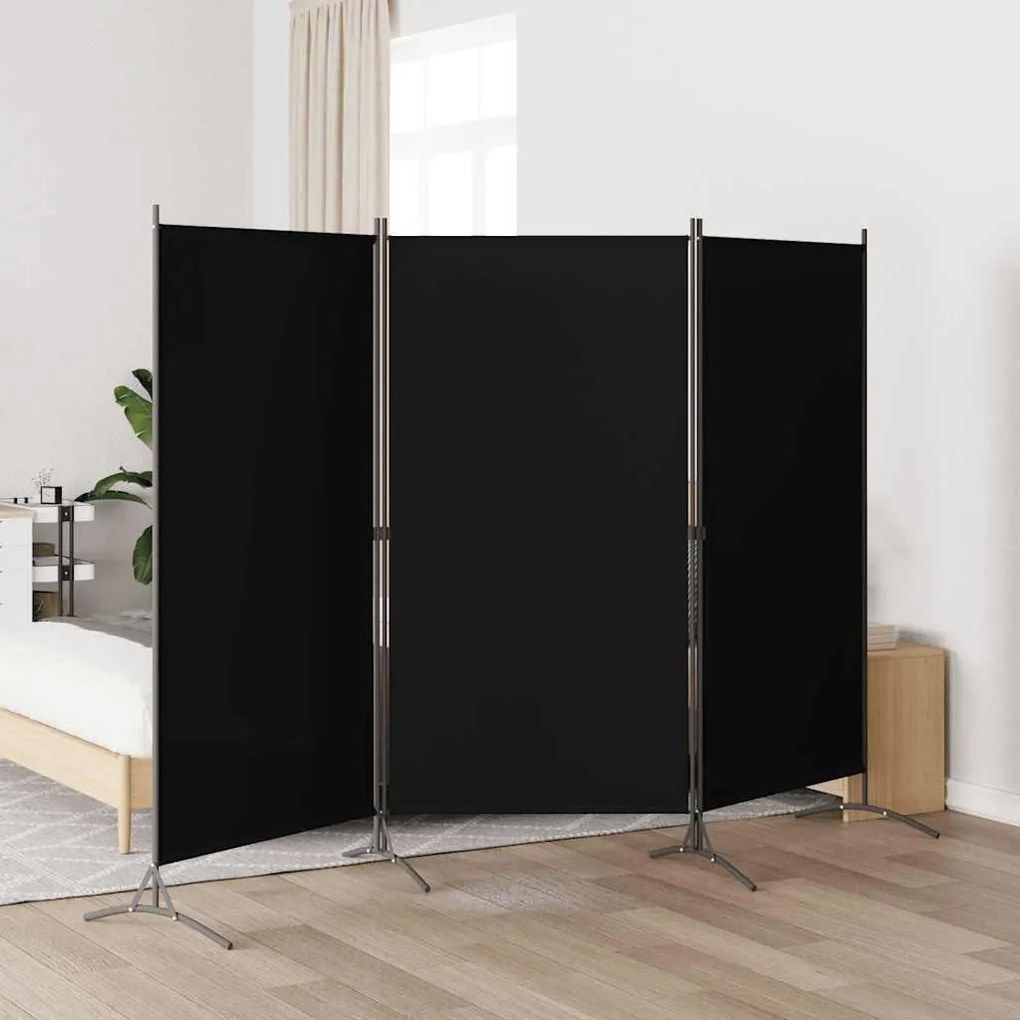 vidaXL Kamerscherm met 3 panelen 260x180 cm zwart