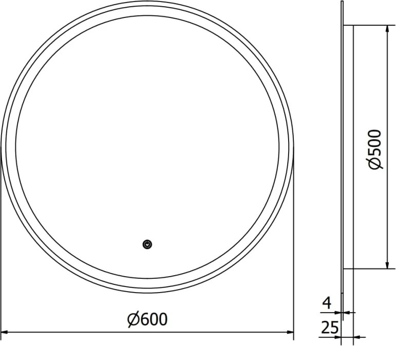 Mexen Gobi ronde verlichte badkamerspiegel, 60 cm, LED 6000K, antidamp - 9801-060-060-611-00