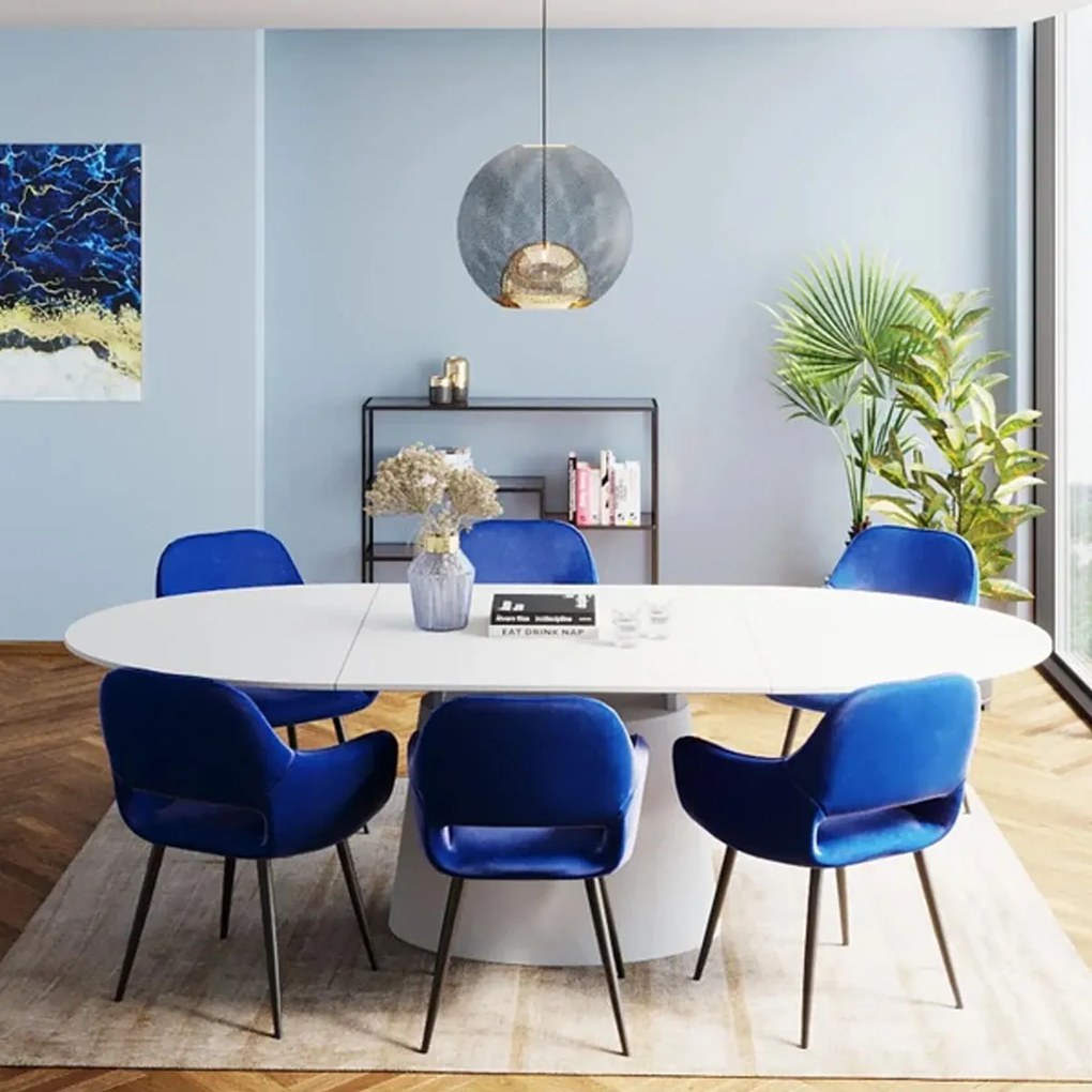 Uitschuifbare Eettafel Ovaal Wit