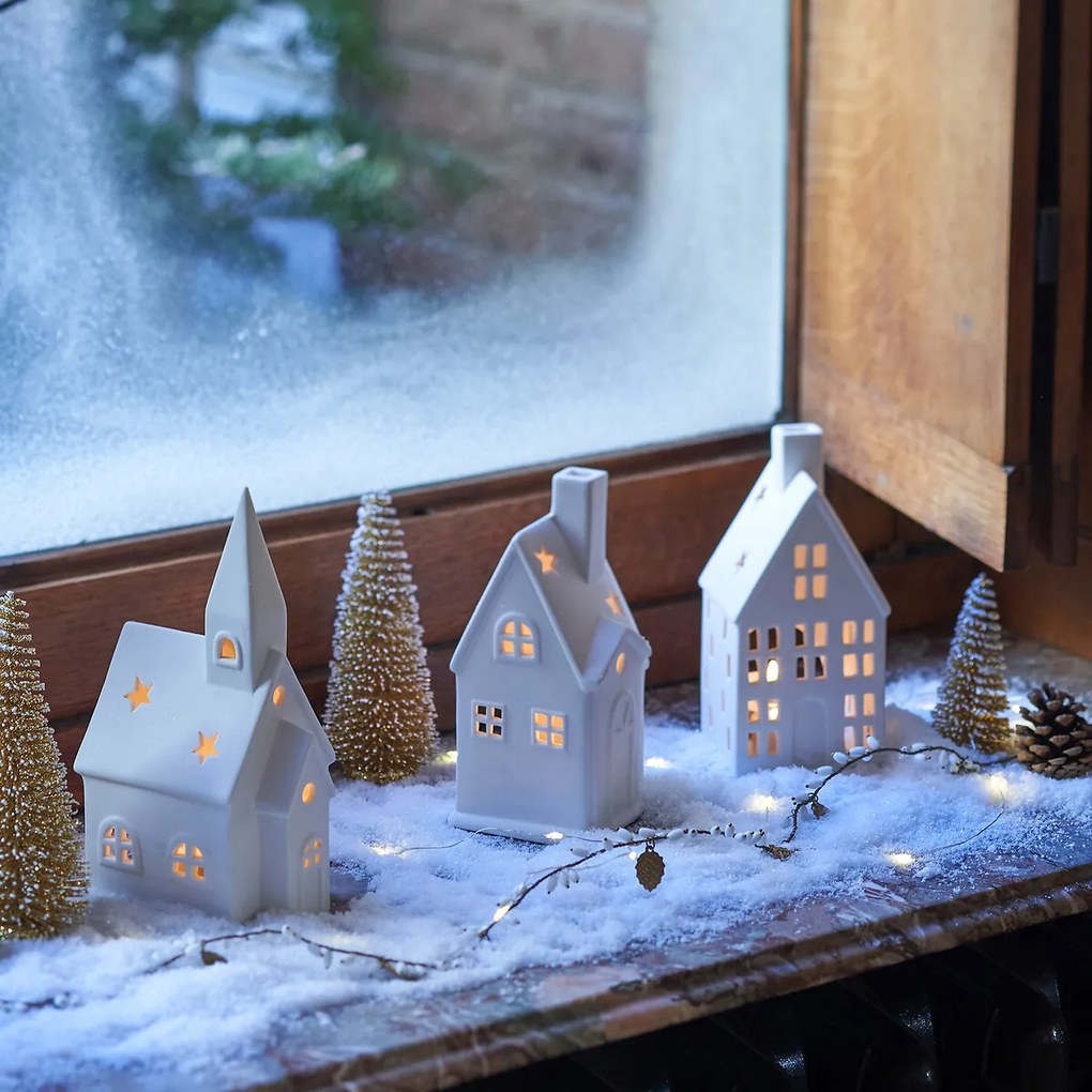 Kaarshouder in hotel vorm, in keramiek, Caspar