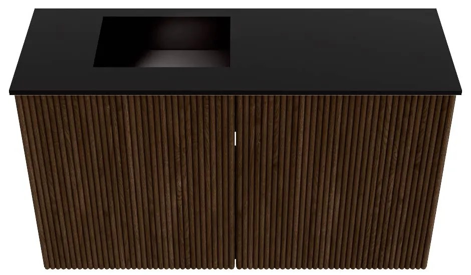 Mondiaz Joya 70cm toiletmeubel walnut met wastafel faye links zonder kraangat urban